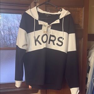 Michael Kors Black and White Logo Sweater